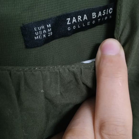 Zara Olive Green Romper Ruffle Sleeve Dress M - Picture 4 of 11